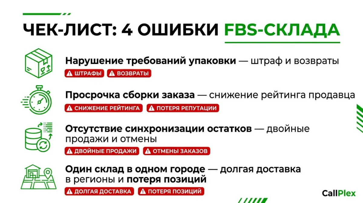 4 главные ошибки FBS-склада на Wildberries и Ozon 2026
