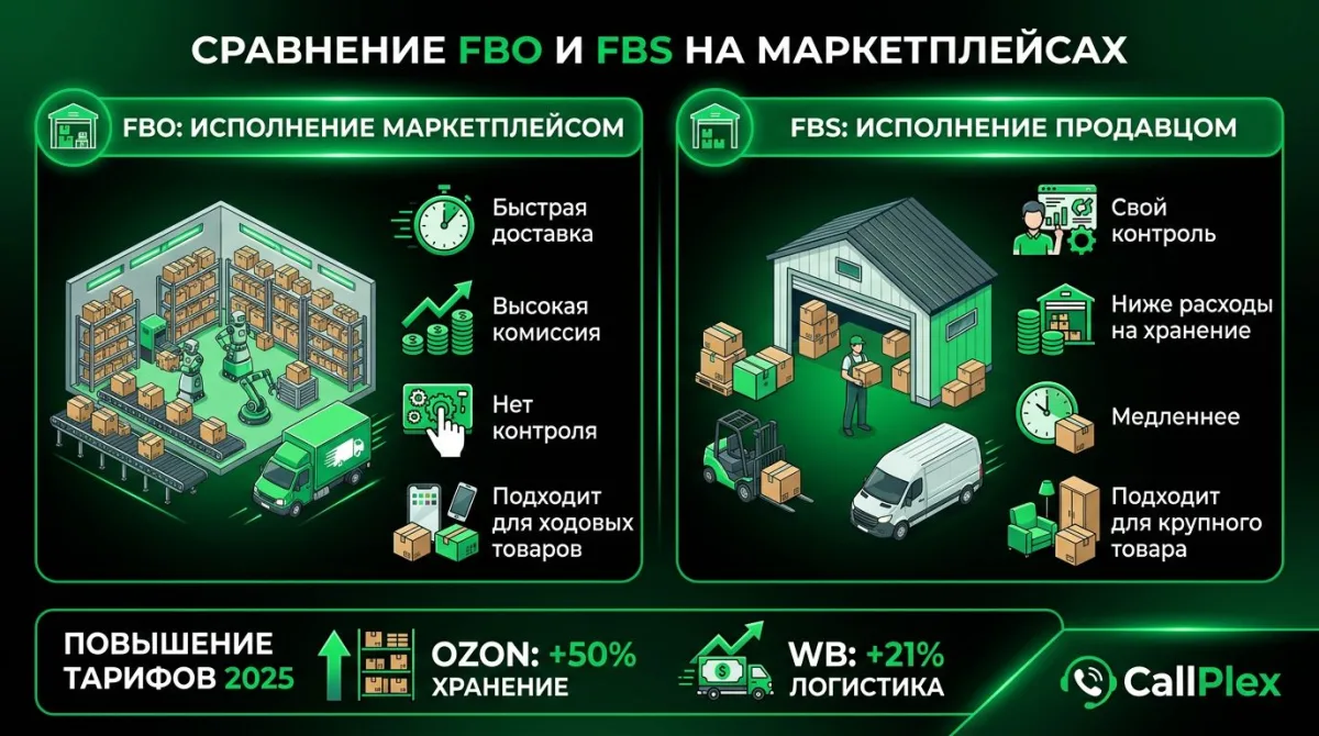 Сравнительная таблица FBO и FBS: комиссии, преимущества и недостатки схем работы на маркетплейсах